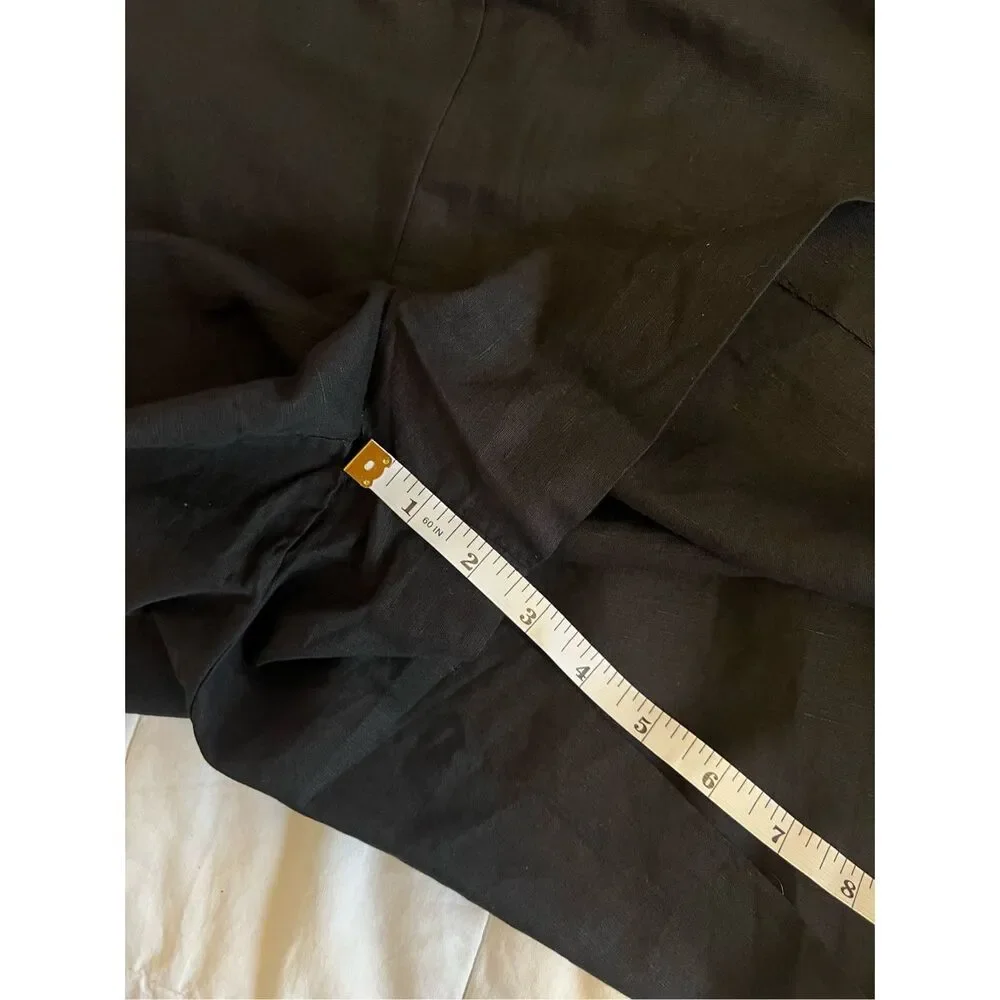 COS Black Tie-Shoulder Linen Blend Romper